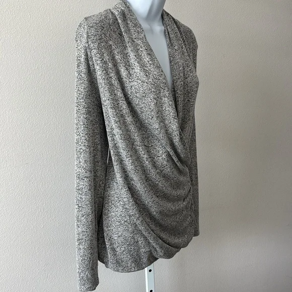 Tahari Sweater L Draped Surplice Front Modern Boho Sultry Minimalist Street Chic - Picture 9 of 15